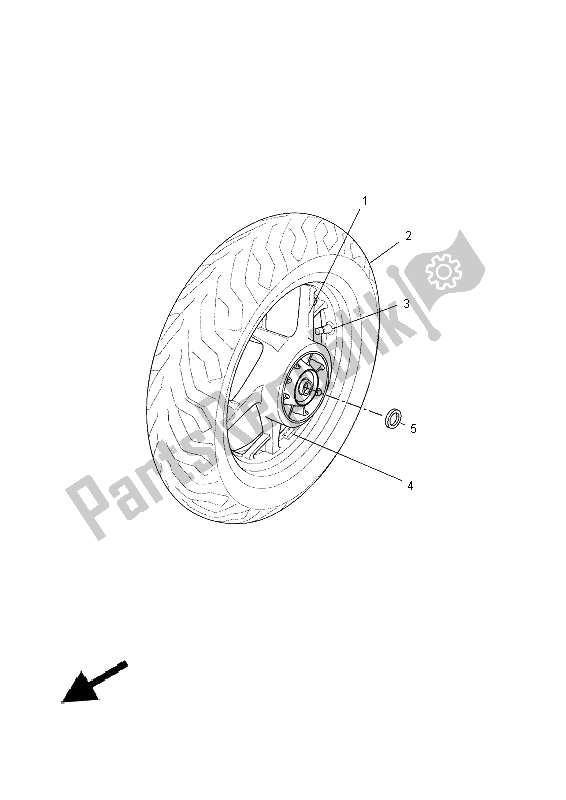 All parts for the Rear Wheel of the Yamaha YP 250R 2014