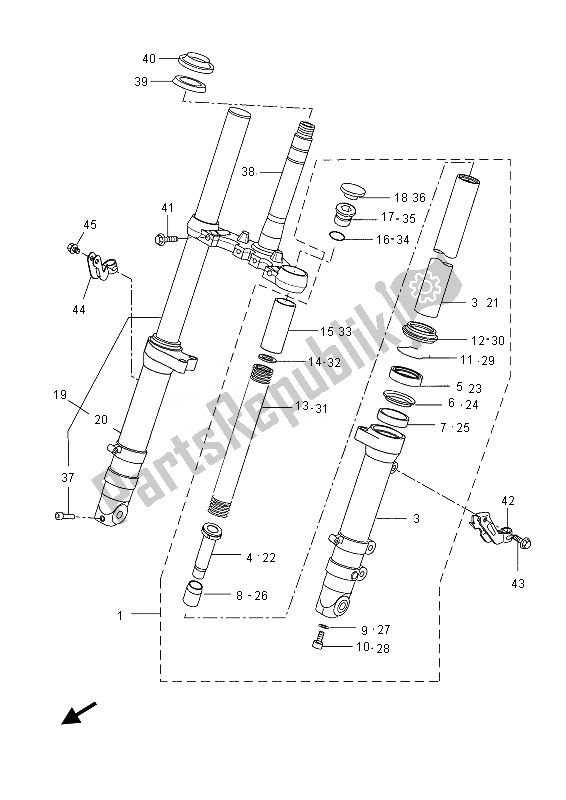 Toutes les pièces pour le Fourche Avant du Yamaha YZF R 125 2013