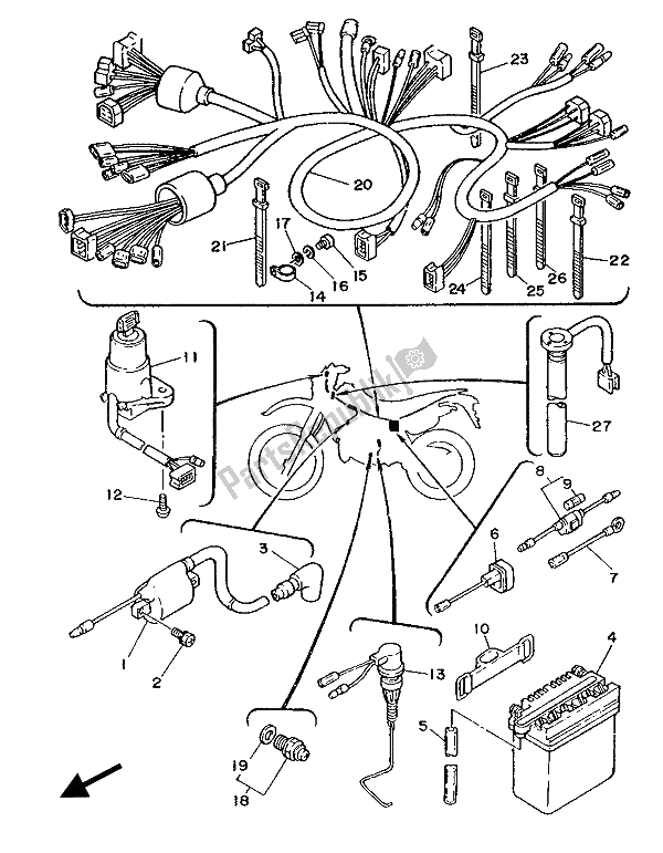 All parts for the Electrical 1 of the Yamaha DT 125R 1988