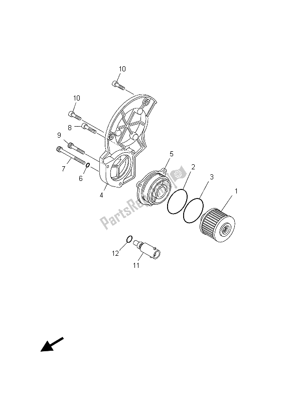 All parts for the Oil Cleaner of the Yamaha BT 1100 2003