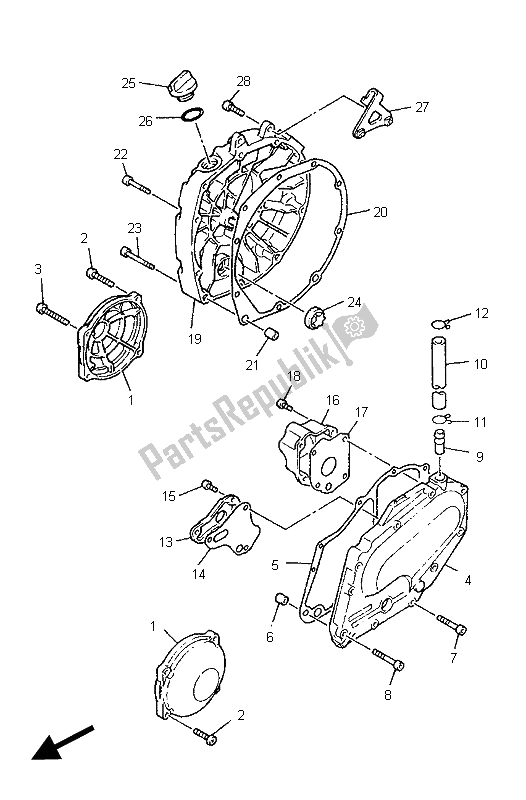 Wszystkie części do Pokrywa Skrzyni Korbowej 1 Yamaha XJ 900S Diversion 1995
