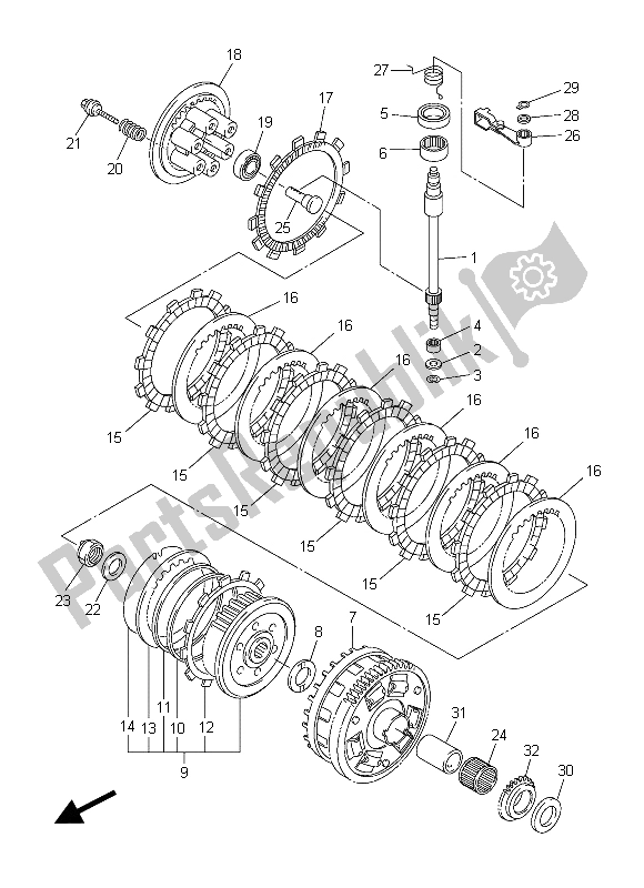 All parts for the Clutch of the Yamaha FZ8 N 800 2015