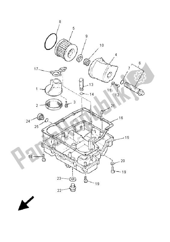 All parts for the Oil Cleaner of the Yamaha XJR 1300 2001