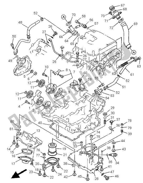 Todas as partes de Bomba De óleo do Yamaha TDM 850 1996