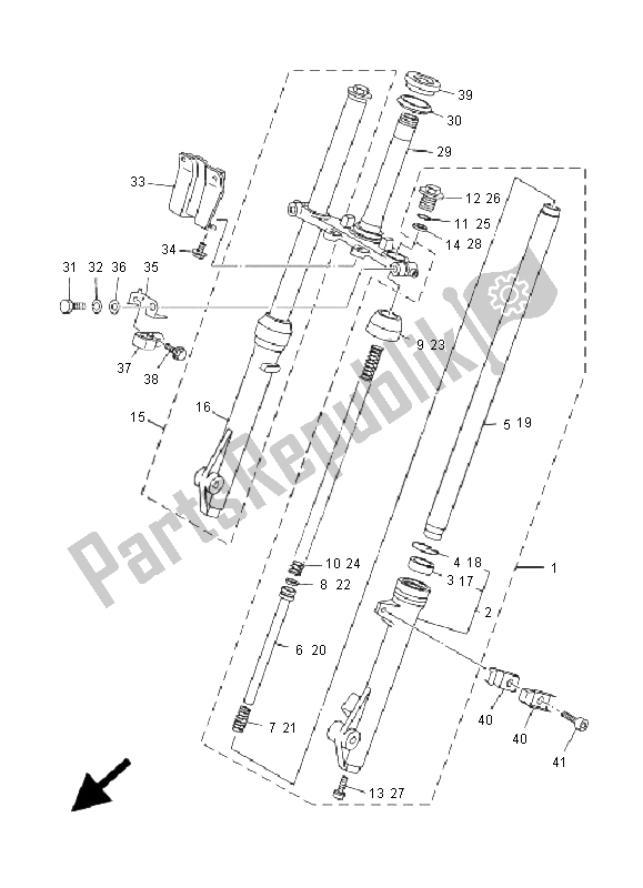 Tutte le parti per il Forcella Anteriore del Yamaha TT R 90 N 2001