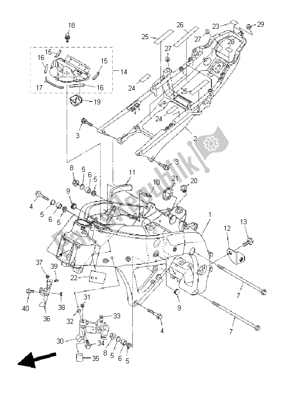 Tutte le parti per il Telaio del Yamaha YZF R6 600 2011