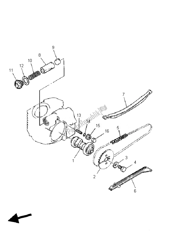 All parts for the Camshaft & Chain of the Yamaha YFM 50R 2007