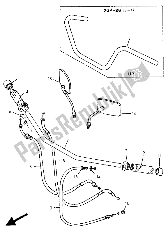 Toutes les pièces pour le Poignée Et Câble De Direction du Yamaha XV 535 S Virago 1997