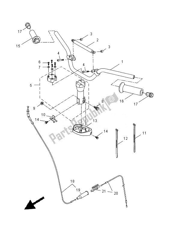 Wszystkie części do Uchwyt Kierownicy I Kabel Yamaha NS 50N 2013