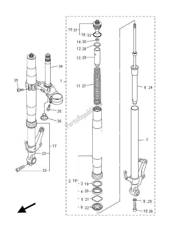 Tutte le parti per il Forcella Anteriore del Yamaha FZ1 NA 1000 2012