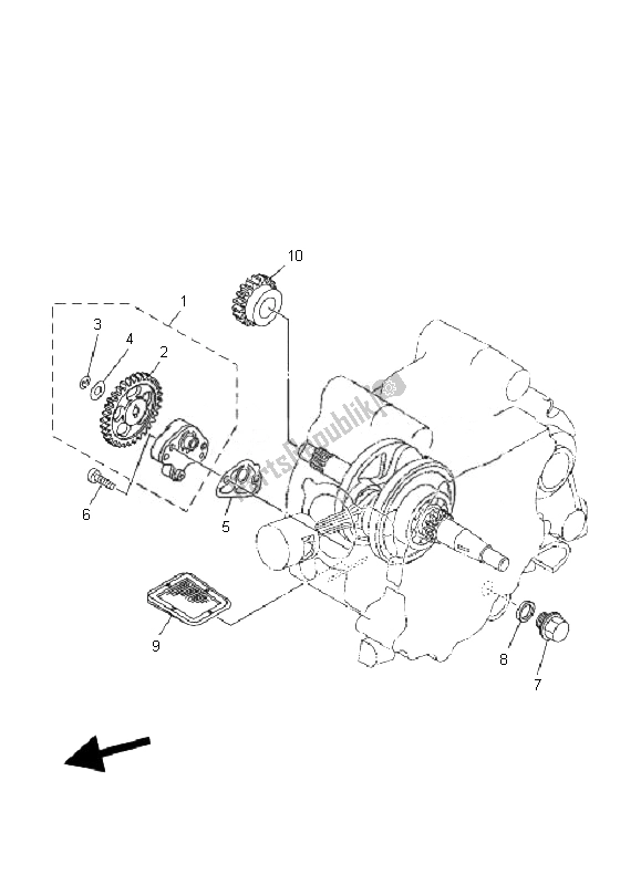Todas las partes para Bomba De Aceite de Yamaha TT R 50E 2007