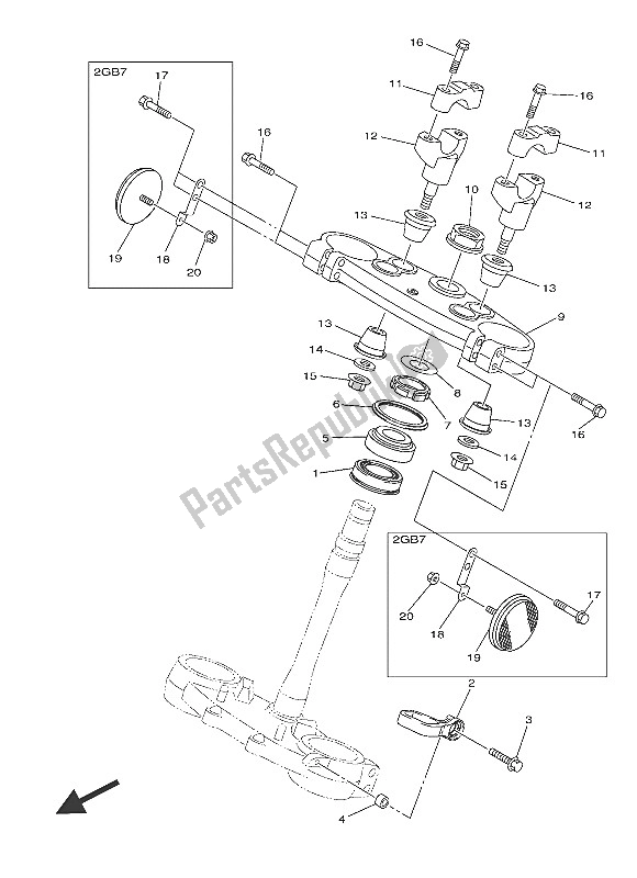 Toutes les pièces pour le Pilotage du Yamaha WR 250F 2016