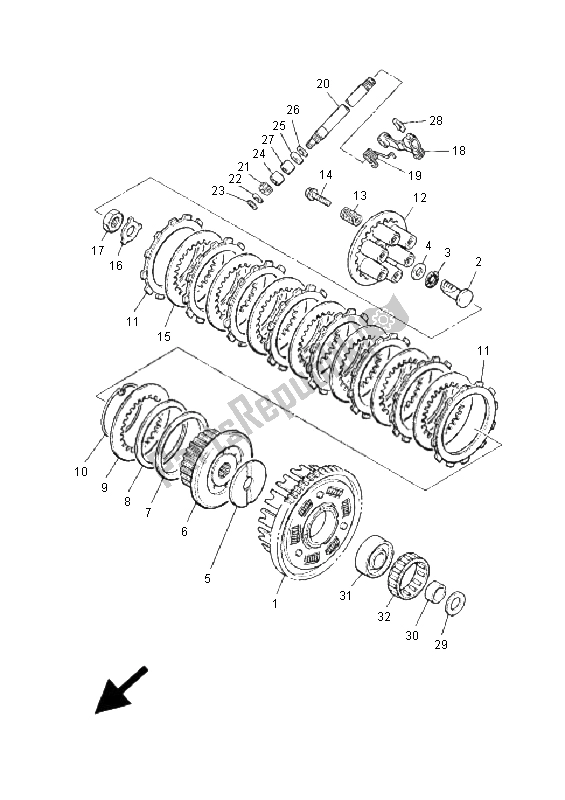 All parts for the Clutch of the Yamaha XJ 900S Diversion 2001