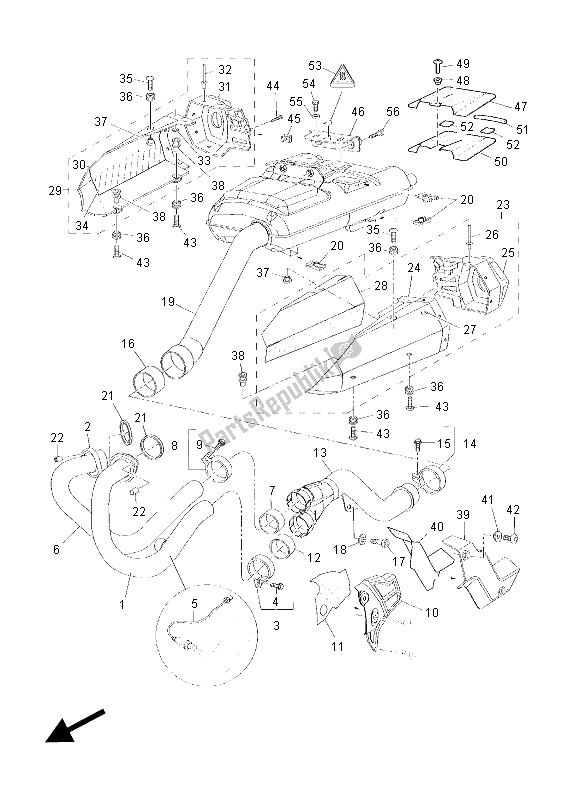 All parts for the Exhaust of the Yamaha XT 660 ZA Tenere 2015