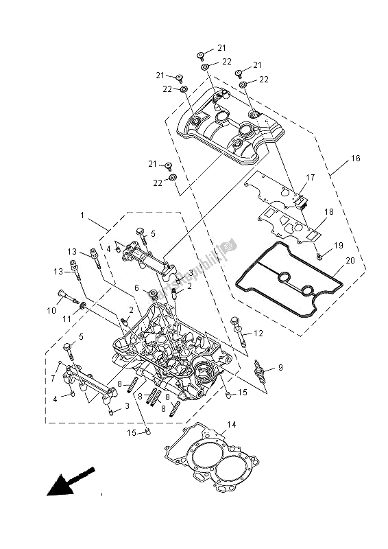 Toutes les pièces pour le Culasse du Yamaha MT 07A 700 2014