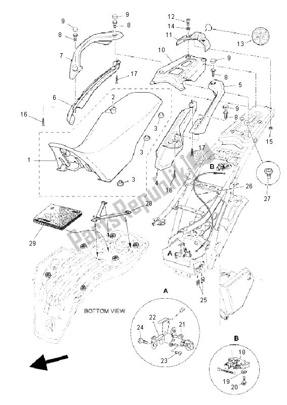 All parts for the Seat of the Yamaha XT 660Z Tenere 2008