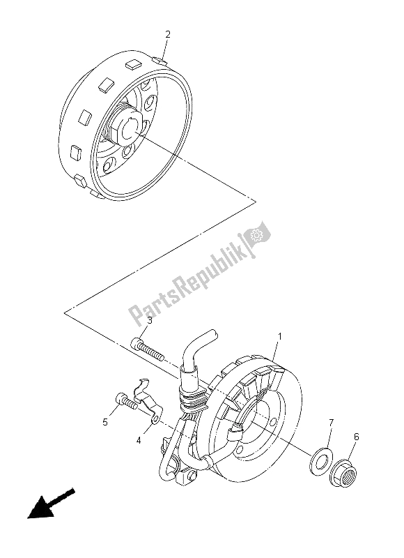 All parts for the Generator of the Yamaha WR 250X 2014