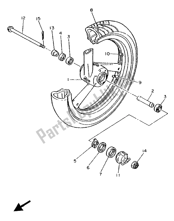 Wszystkie części do Przednie Ko? O Yamaha FZR 1000 1992