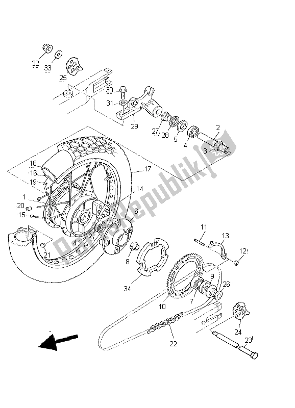 Todas las partes para Rueda Trasera de Yamaha XT 600E 2002