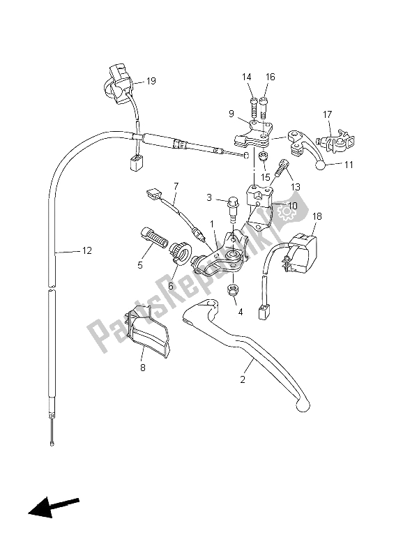 All parts for the Handle Switch & Lever of the Yamaha WR 450F 2006