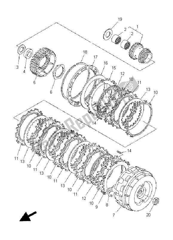 Tutte le parti per il Frizione del Yamaha XP 500 T MAX 2008