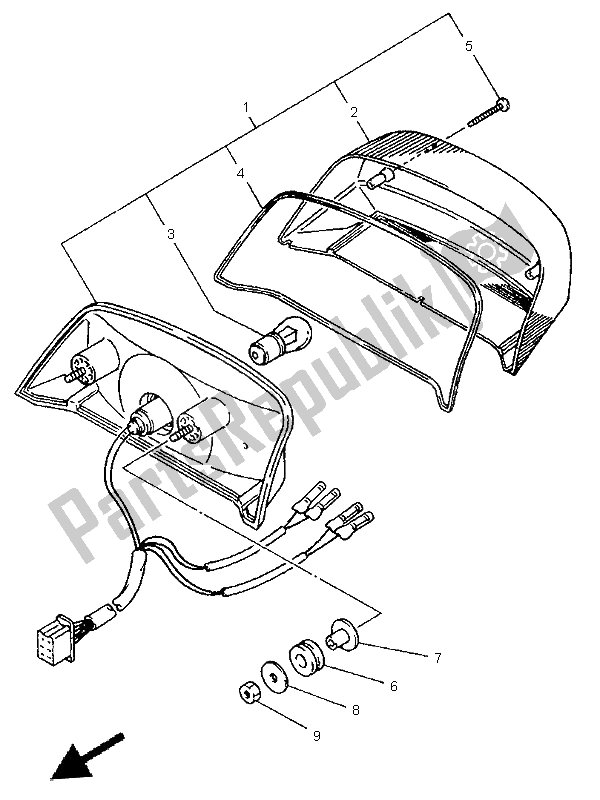 Toutes les pièces pour le Feu Arrière du Yamaha XJ 600S 1999