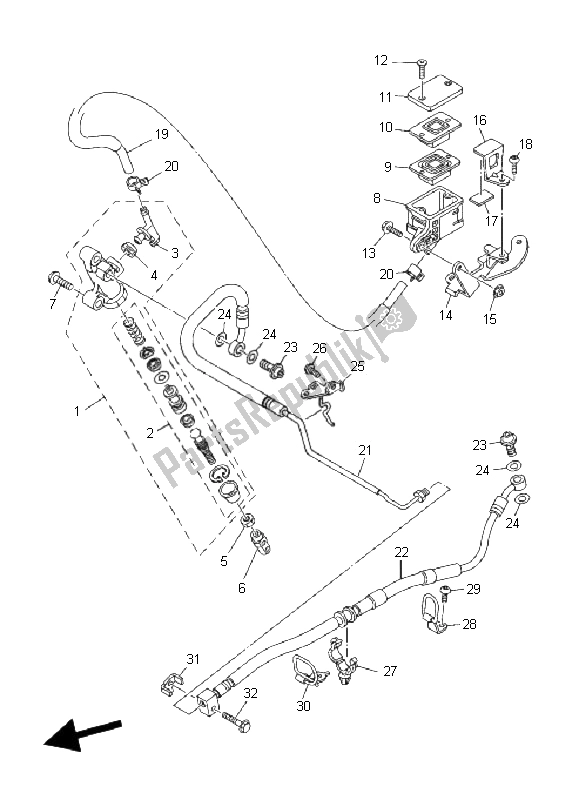 Todas las partes para Cilindro Maestro Trasero de Yamaha MT 01 5 YU3 1670 2006