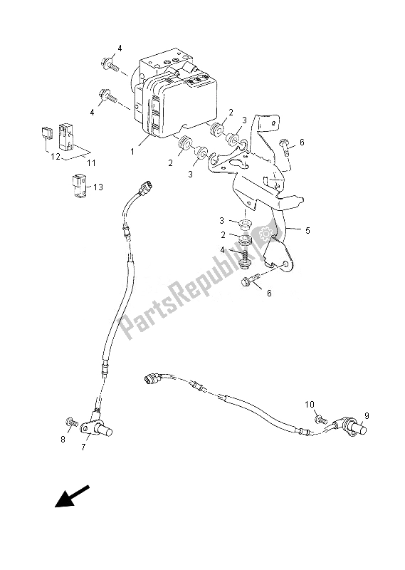 All parts for the Electrical 3 of the Yamaha YP 250 RA 2013