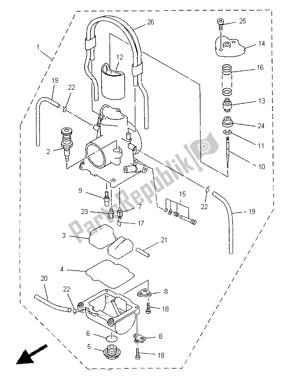 Todas las partes para Carburador de Yamaha YZ 250 1997