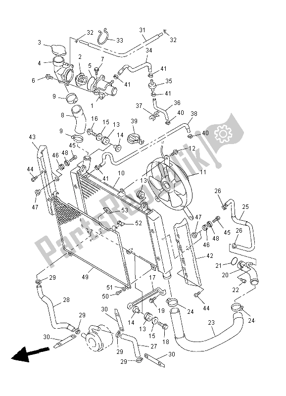 All parts for the Radiator & Hose of the Yamaha FZS 1000 Fazer 2002