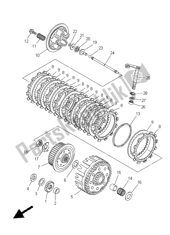 Tutte le parti per il Frizione del Yamaha YZ 250F 2015
