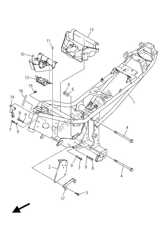 Tutte le parti per il Telaio del Yamaha XJ6N 600 2015