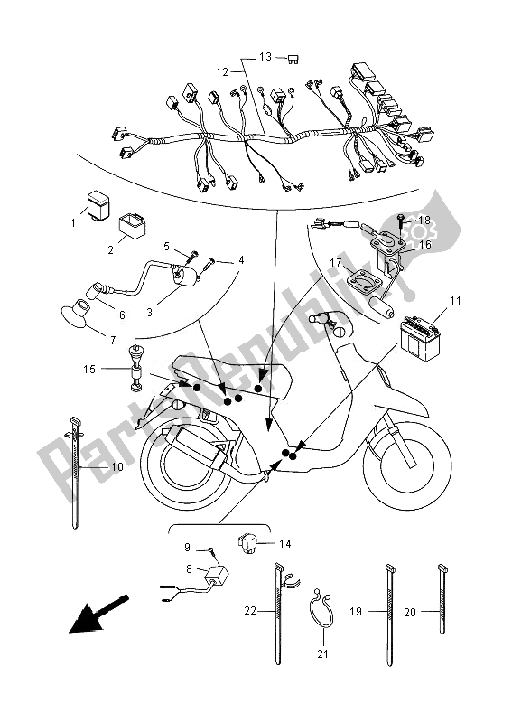 Tutte le parti per il Elettrico 2 del Yamaha CW 50L 2013