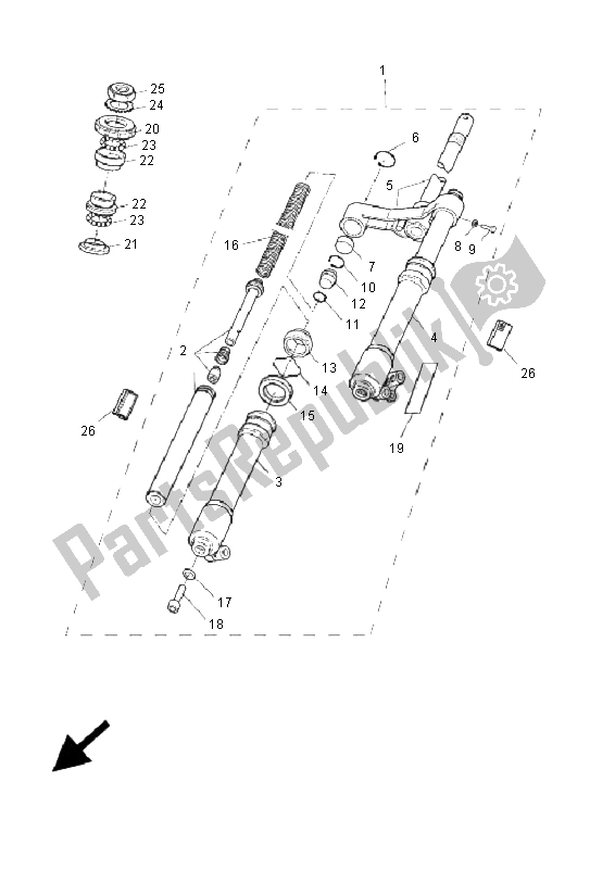 Wszystkie części do Przedni Widelec Yamaha CS 50 RS BWS Next Generation 2005