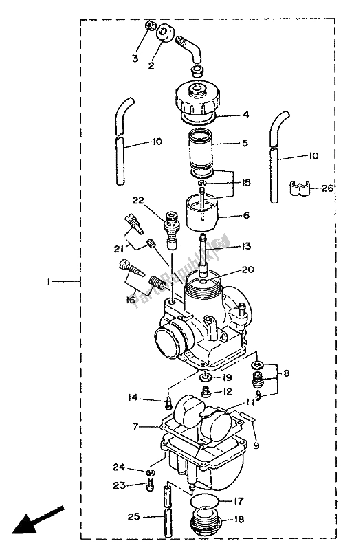 Todas las partes para Carburador de Yamaha TY 250R 1991