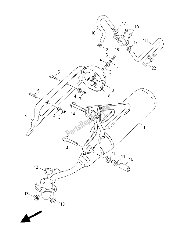 All parts for the Exhaust of the Yamaha YN 50 FMU 2014