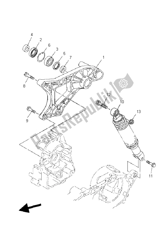 Toutes les pièces pour le Bras Arrière Et Suspension du Yamaha XC 125 Vity 2010