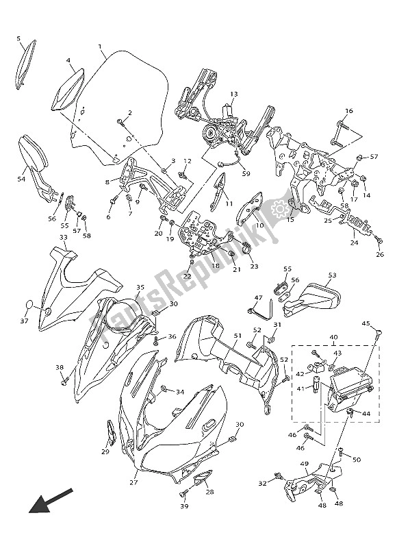 Toutes les pièces pour le Capot 1 du Yamaha FJR 1300A 2016