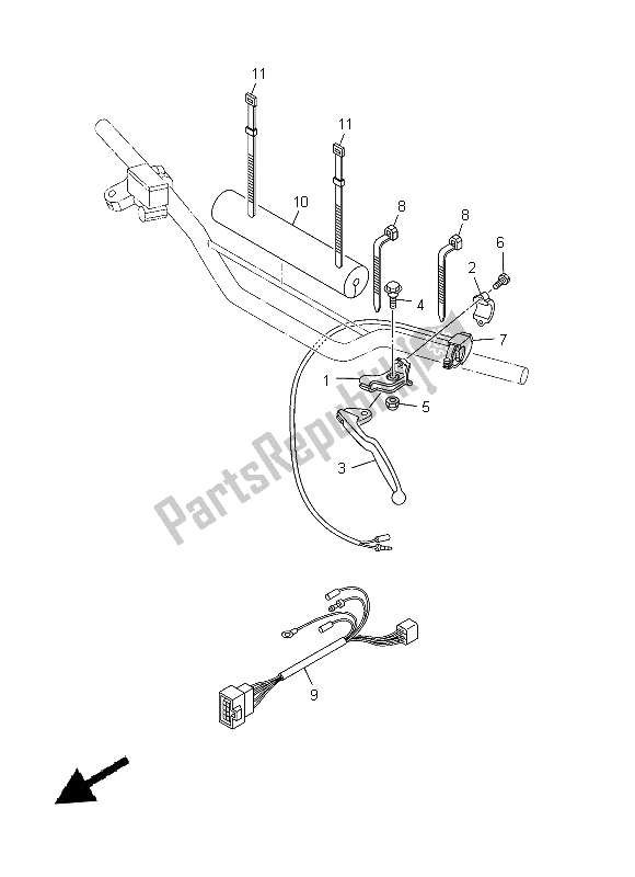 Tutte le parti per il Impugnatura Interruttore E Leva del Yamaha YZ 85 LW 2014