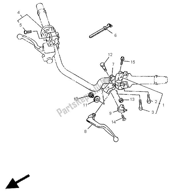 All parts for the Handle Switch & Lever of the Yamaha TDM 850 1996