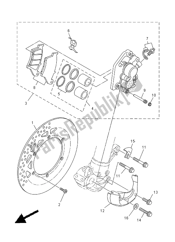 Todas las partes para Pinza De Freno Delantero de Yamaha YZ 250 2000