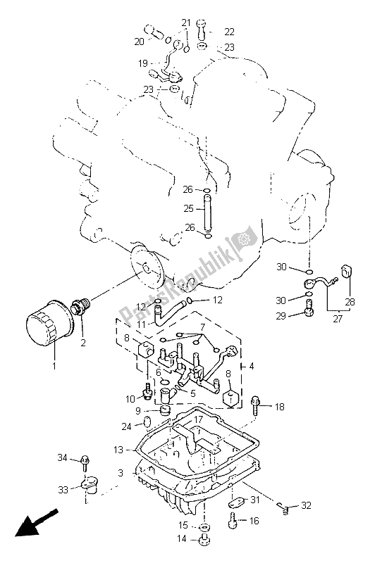 All parts for the Oil Cleaner of the Yamaha V MAX 12 1200 1999