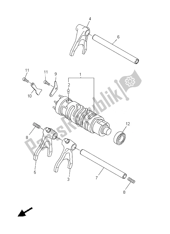 Todas as partes de Shift Cam E Garfo do Yamaha YZF R6 600 2013