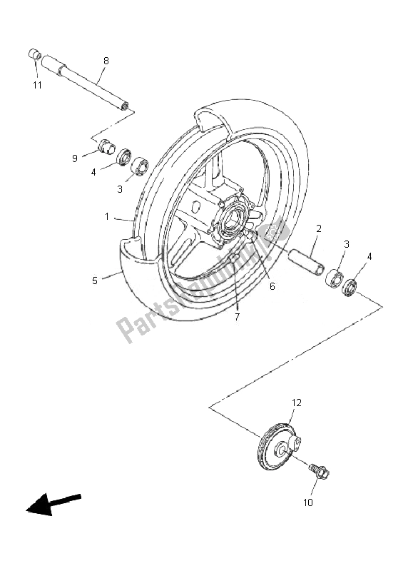 Tutte le parti per il Ruota Anteriore del Yamaha FJR 1300A 2010
