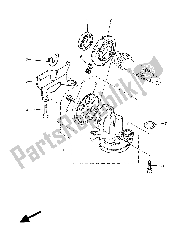 Toutes les pièces pour le La Pompe à Huile du Yamaha XJ 900 1986