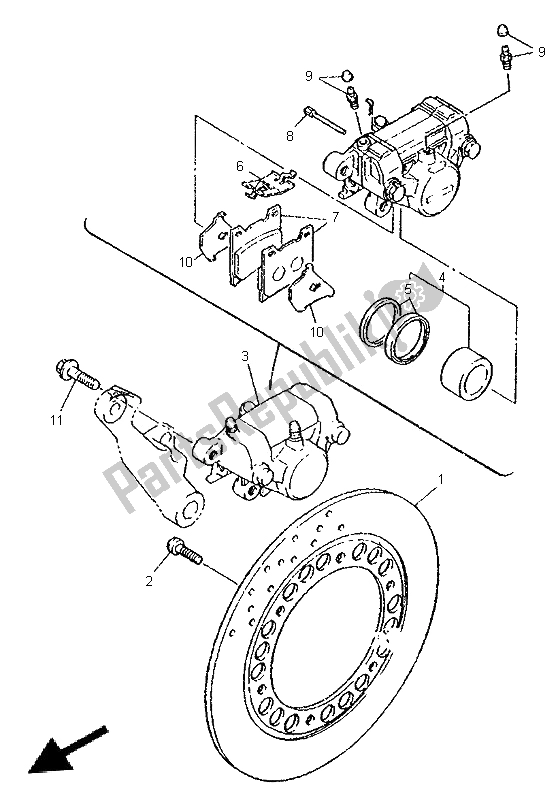 Tutte le parti per il Pinza Freno Posteriore del Yamaha XJ 600N 1996