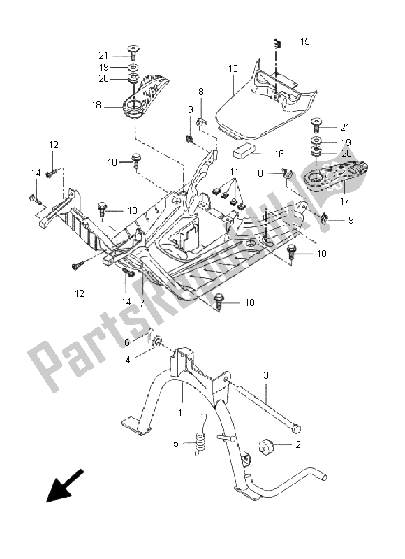 Todas las partes para Soporte Y Reposapiés de Yamaha CW 50 BWS 2005