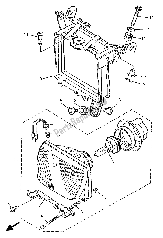 Wszystkie części do Reflektor Yamaha XT 600E 1999