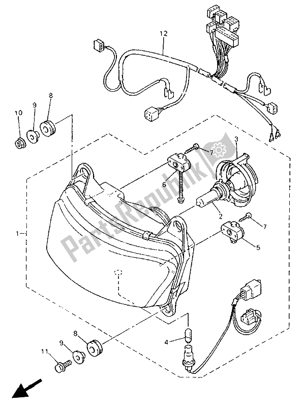 Toutes les pièces pour le Alterné (phare) (pour à) du Yamaha GTS 1000 1993