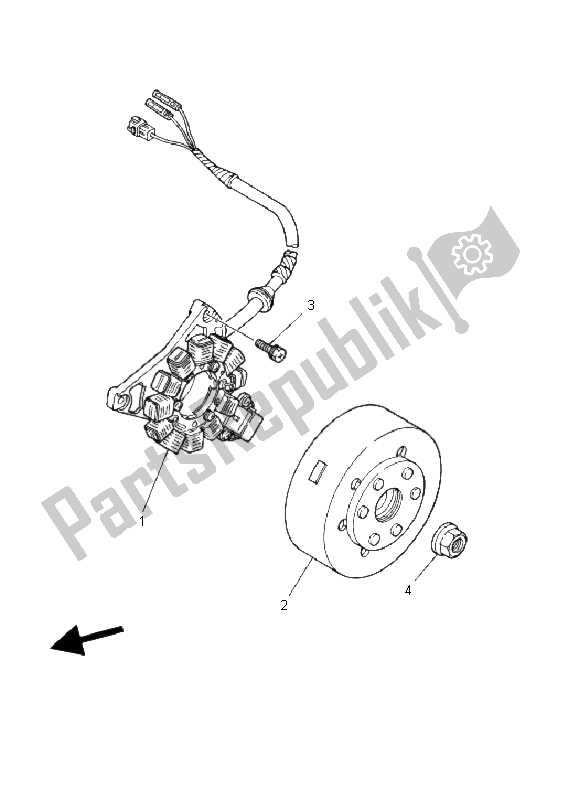 All parts for the Generator of the Yamaha YFZ 350 Banshee 2002